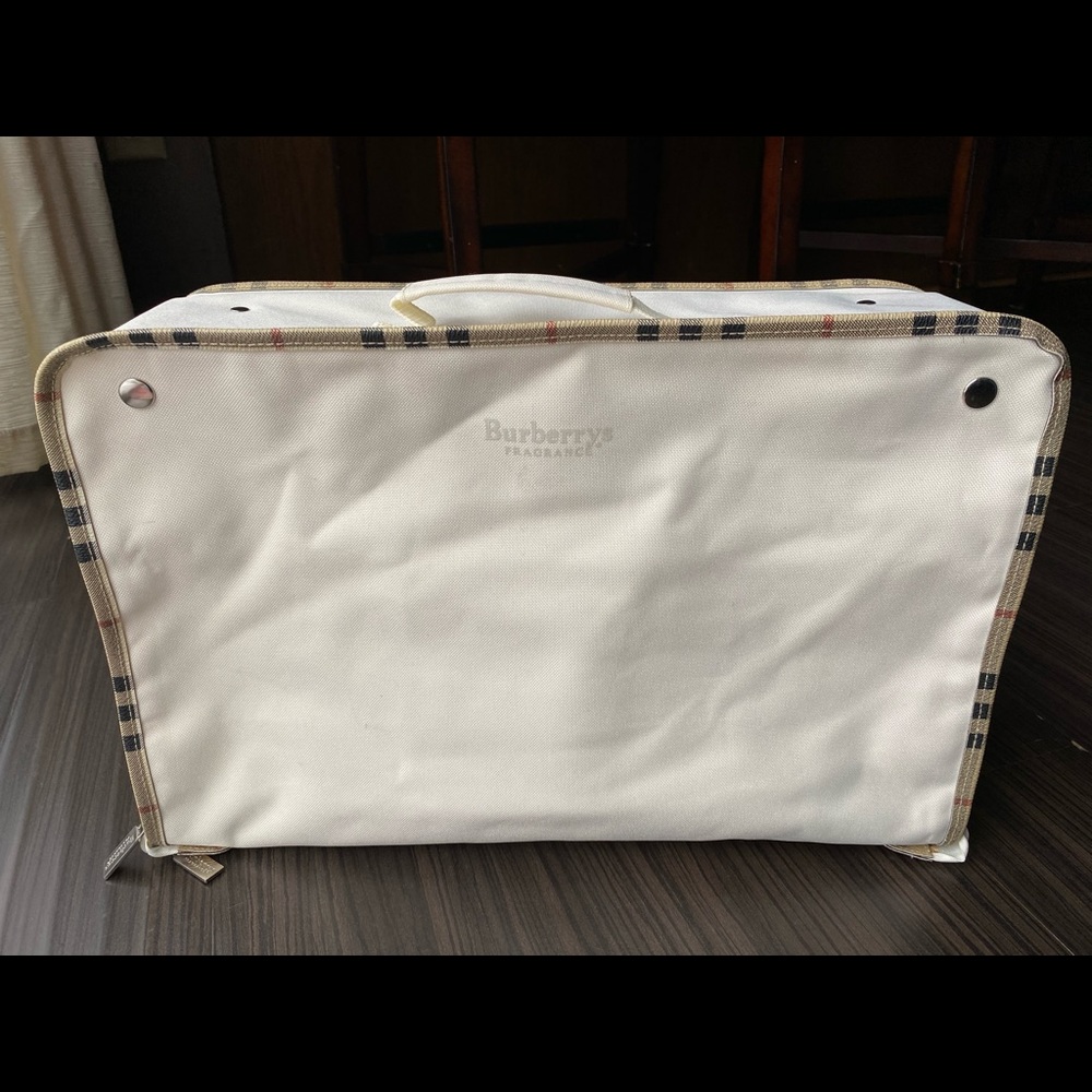 Burberry Fragrances Ivory Nylon Zip Around Bag